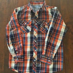 Boy's Button Up Plaid Shirt